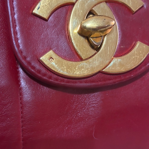 Rare Chanel Red Lambskin Jumbo Flap Bag - Picture 4 of 8